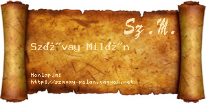 Szávay Milán névjegykártya