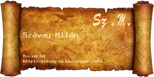Szávay Milán névjegykártya